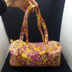 Nice clean large 20" Vera Bradley Bali Gold duffel bag tote bag purse